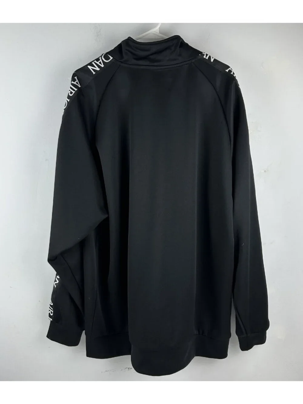Y2K NIKE Air Jordan Jacket Men's Xxl Black Logo Tape Full Zip Warmup